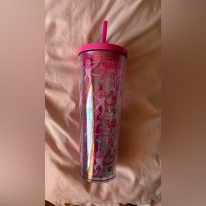 Roller Rabbit Pink Tumbler with Straw
